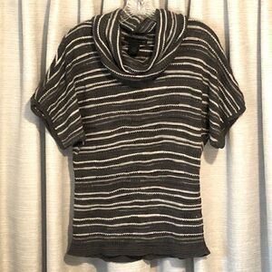 𝅺calvin Klein Jeans silver and gray knit cowl neck short sleeve sweater size S